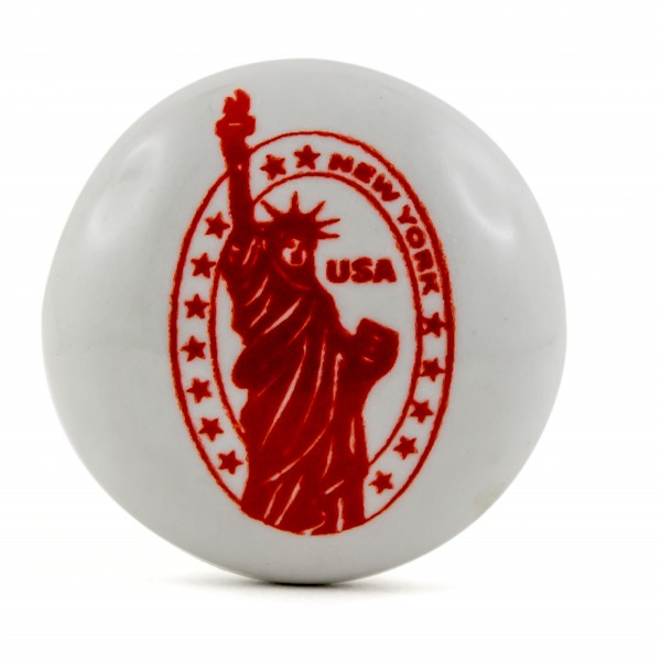 Möbelknöpfe Möbelgriffe Möbelknopf Keramik - USA FreiheitsStatue rot